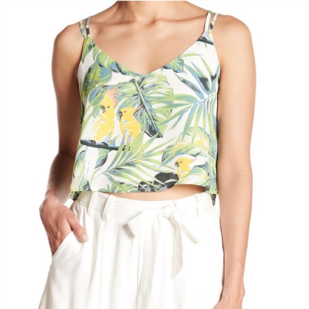June & Hudson Tropical Cropped Tank Top - Picture 7 of 8
